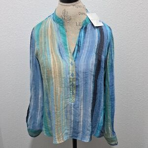 NWT Zac & Rachel Multicolor Striped Blouse